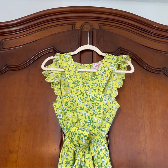 Banjanan Cecil Dress in Sprig Aurora | XS | 100% Cotton Yellow Floral Ruffle - Picture 5 of 15